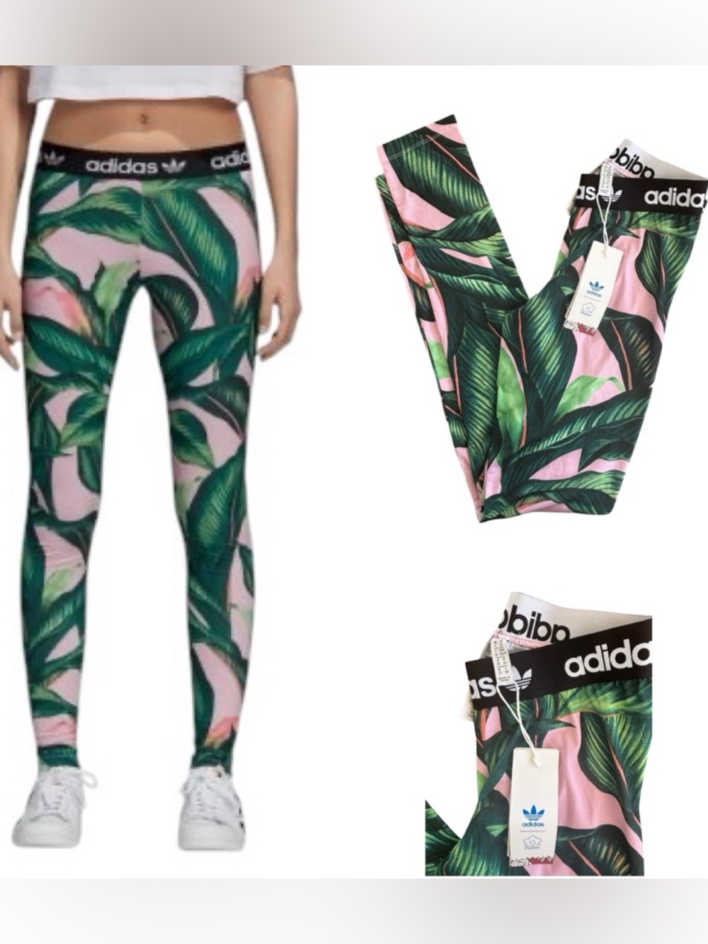NWT Adidas x Farm Rio Palm Leggings